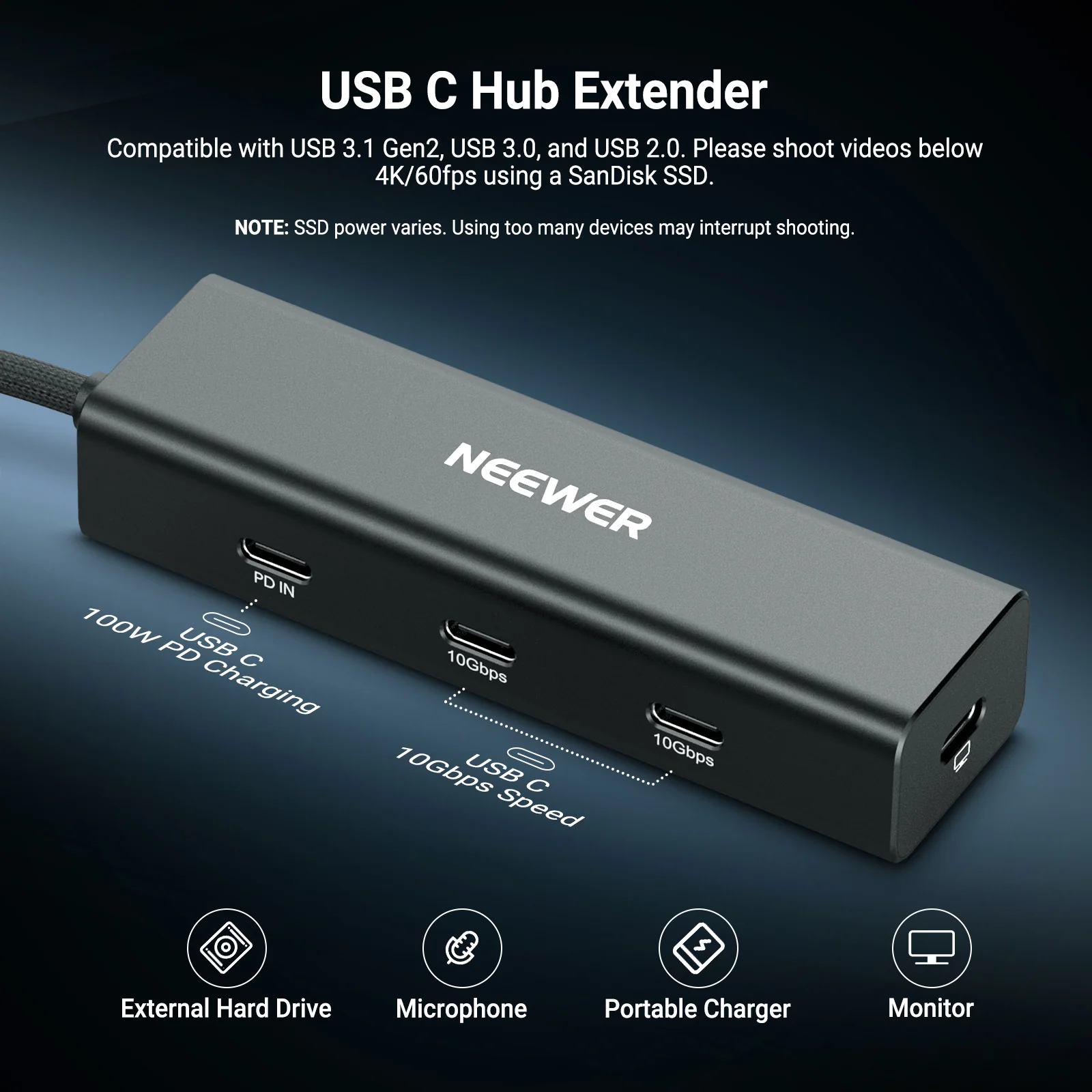 محطة توصيل NEEWER PS030E USB C - مراجعة Multi Port Usb Hub وسعره